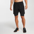 MP Men's Essentials 2-in-1 Training Shorts - Black - XXS