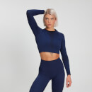 MP Women's Raw Training Ribbed Seamless Long Sleeve Top - Midnight - XS