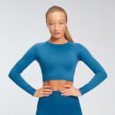 MP Women's Shape Seamless Long Sleeve Crop Top - Pilot Blue - XS