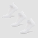 中性训练袜（3双）- 白色 - UK 2-5
