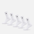 MP Unisex Crew Socks (5 Pack) - White - UK 9-11