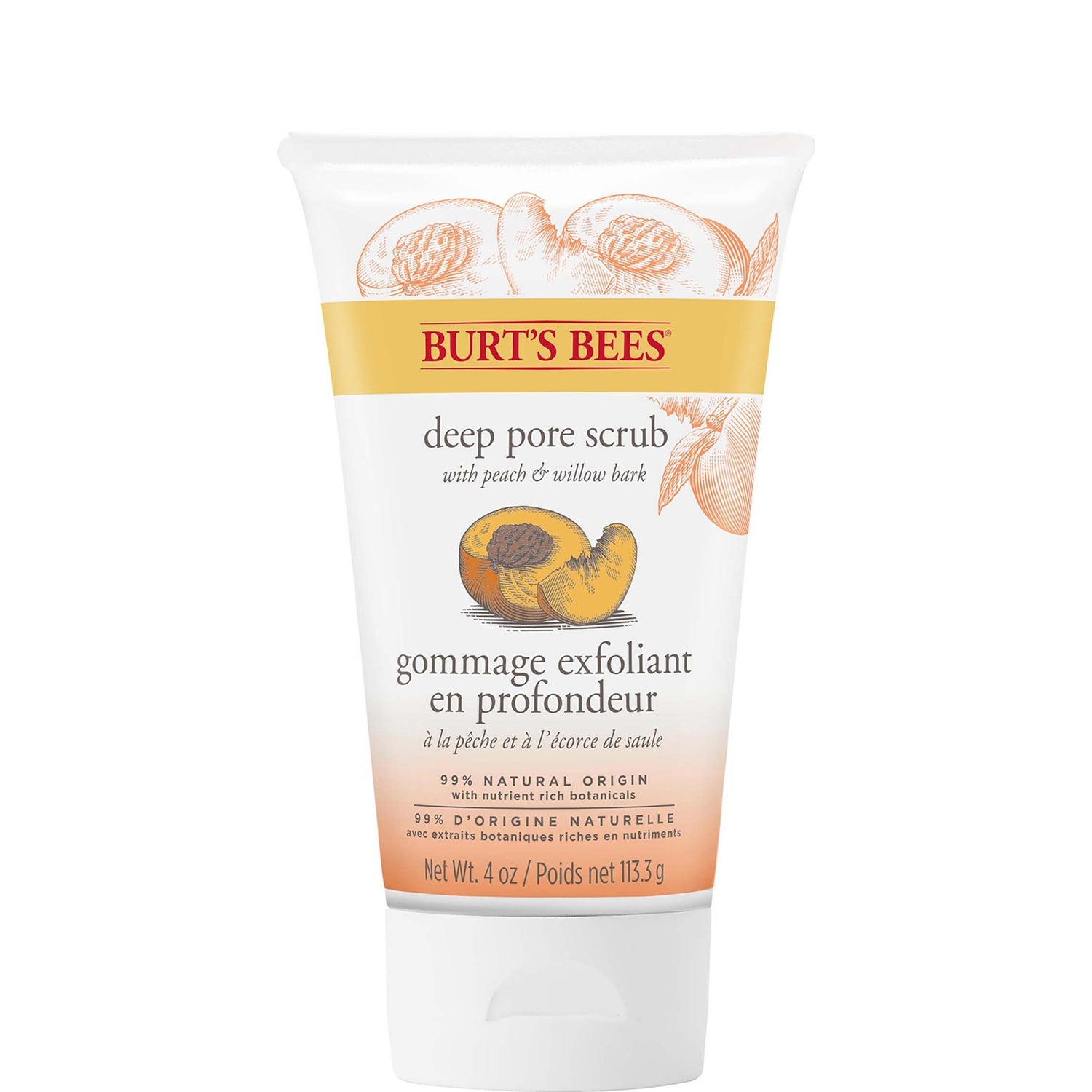 Burt's Bees 小蜜蜂蜜桃柳树皮深层去角质磨砂膏 (4 oz / 110g)