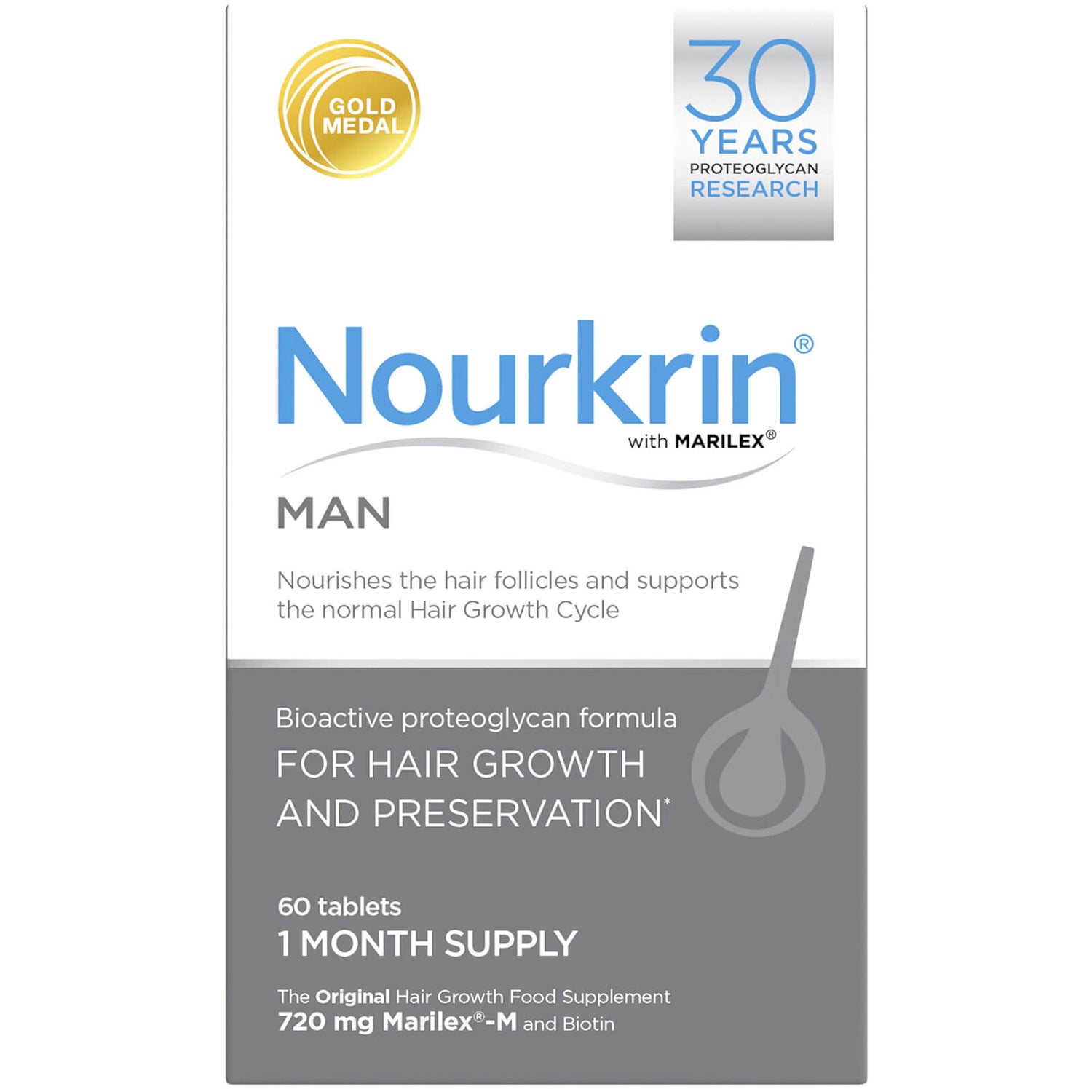 Nourkrin 男性生发营养补充剂 | 60 片