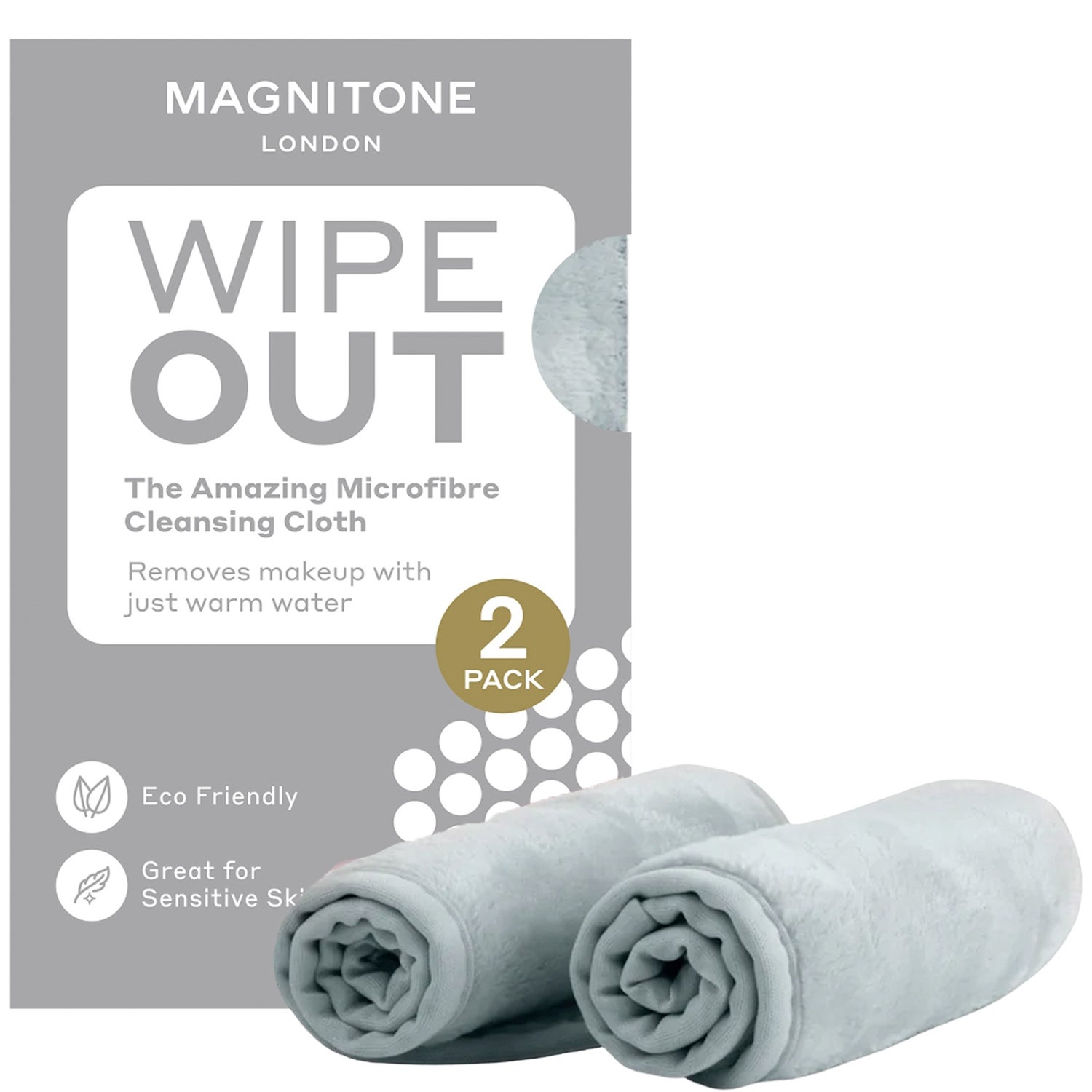 MAGNITONE London WipeOut! 神奇微纤维洁肤布 灰色 | 2块