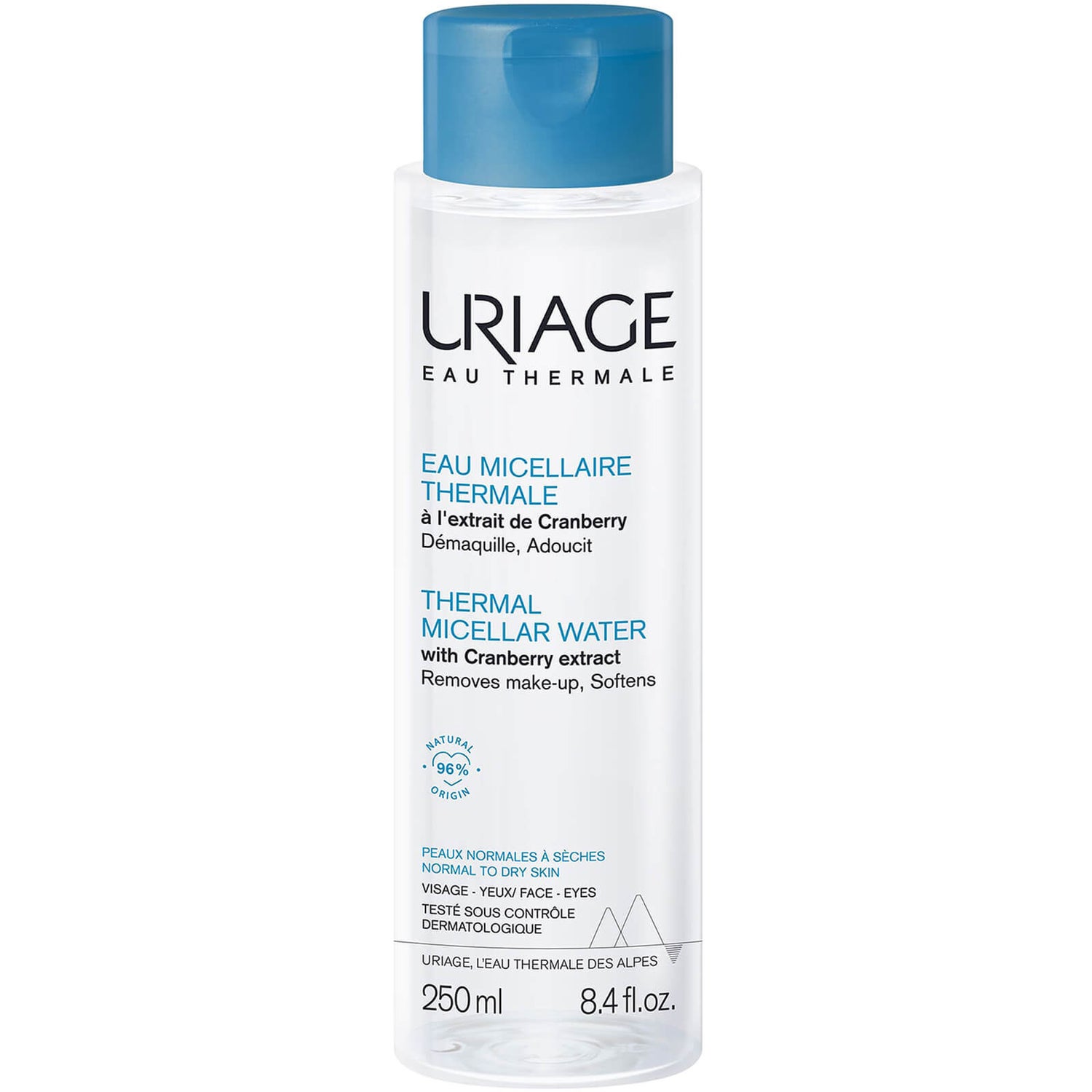 Uriage 保湿微晶水适用于中性至干性皮肤 250ml