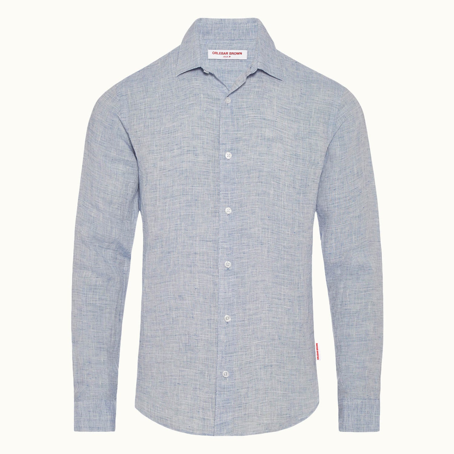 Giles Linen 系列定制款衬衫-海军蓝/白色