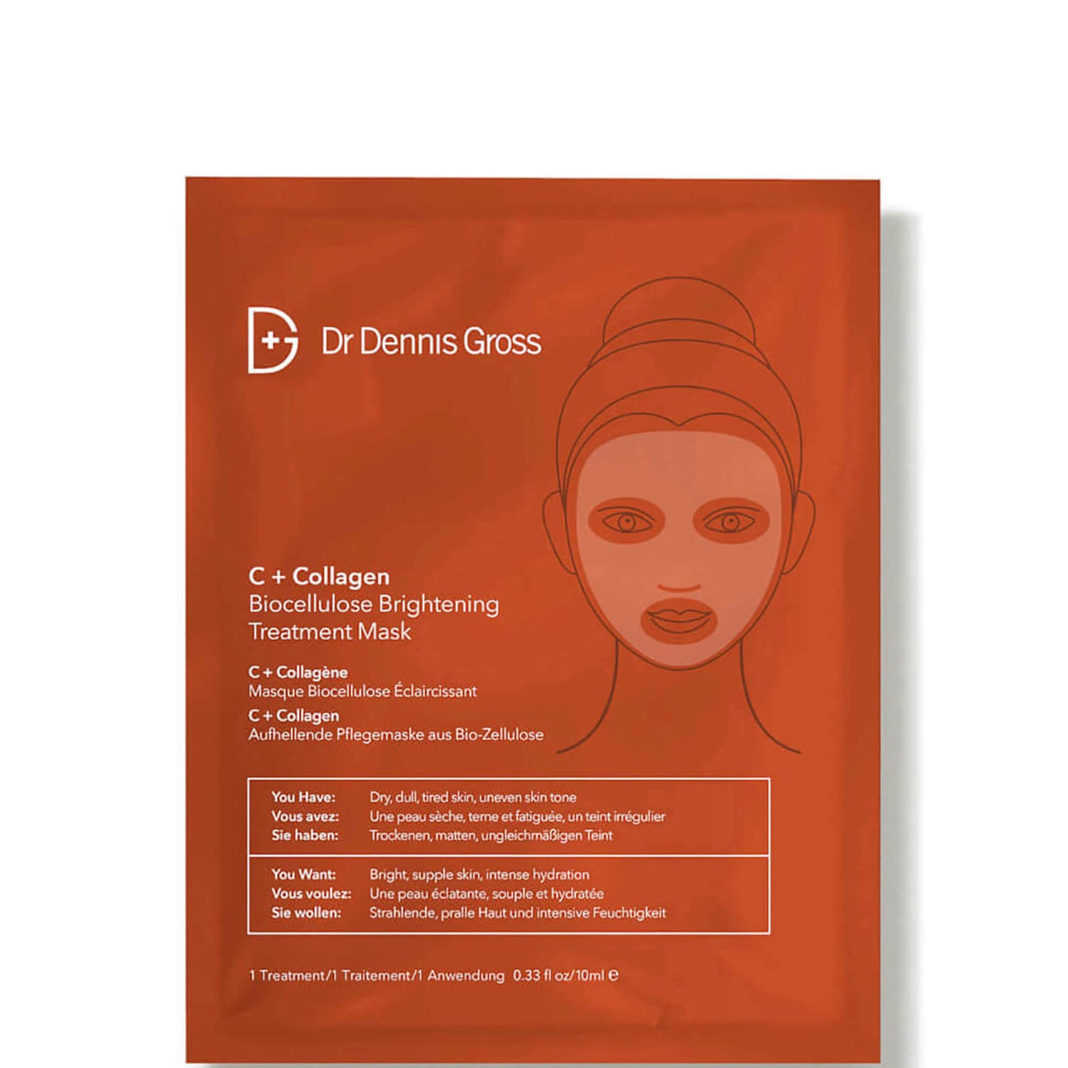 Dr Dennis Gross Skincare C+胶原蛋白生物纤维素亮肤面膜 | 1 片