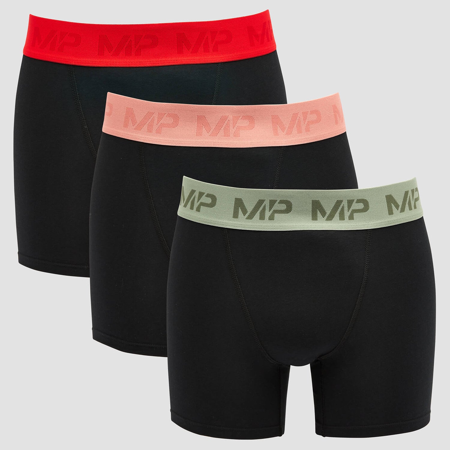 MP Men's Coloured Waistband Boxers (3 Pack) Black - XXS