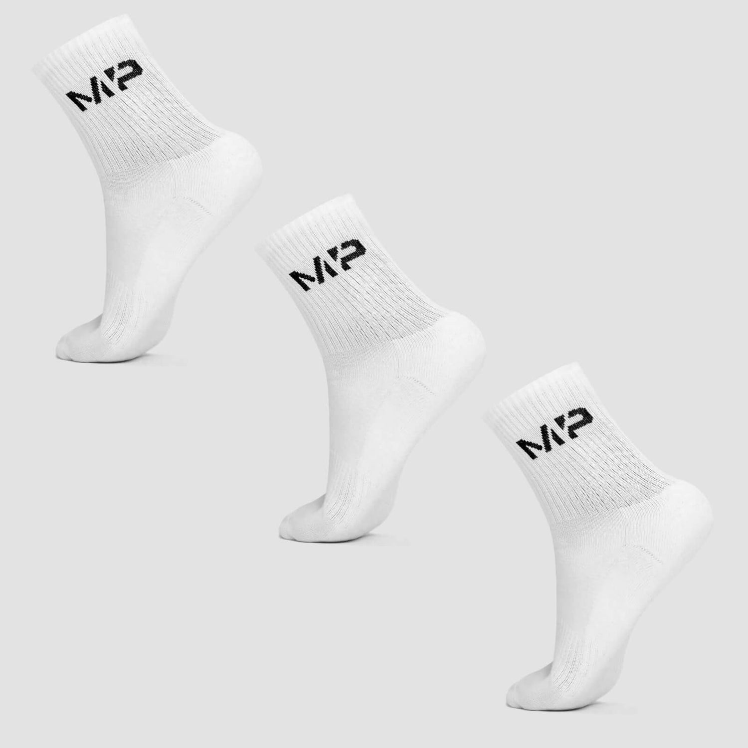 MP男士精装圆筒袜-白色（3包）
