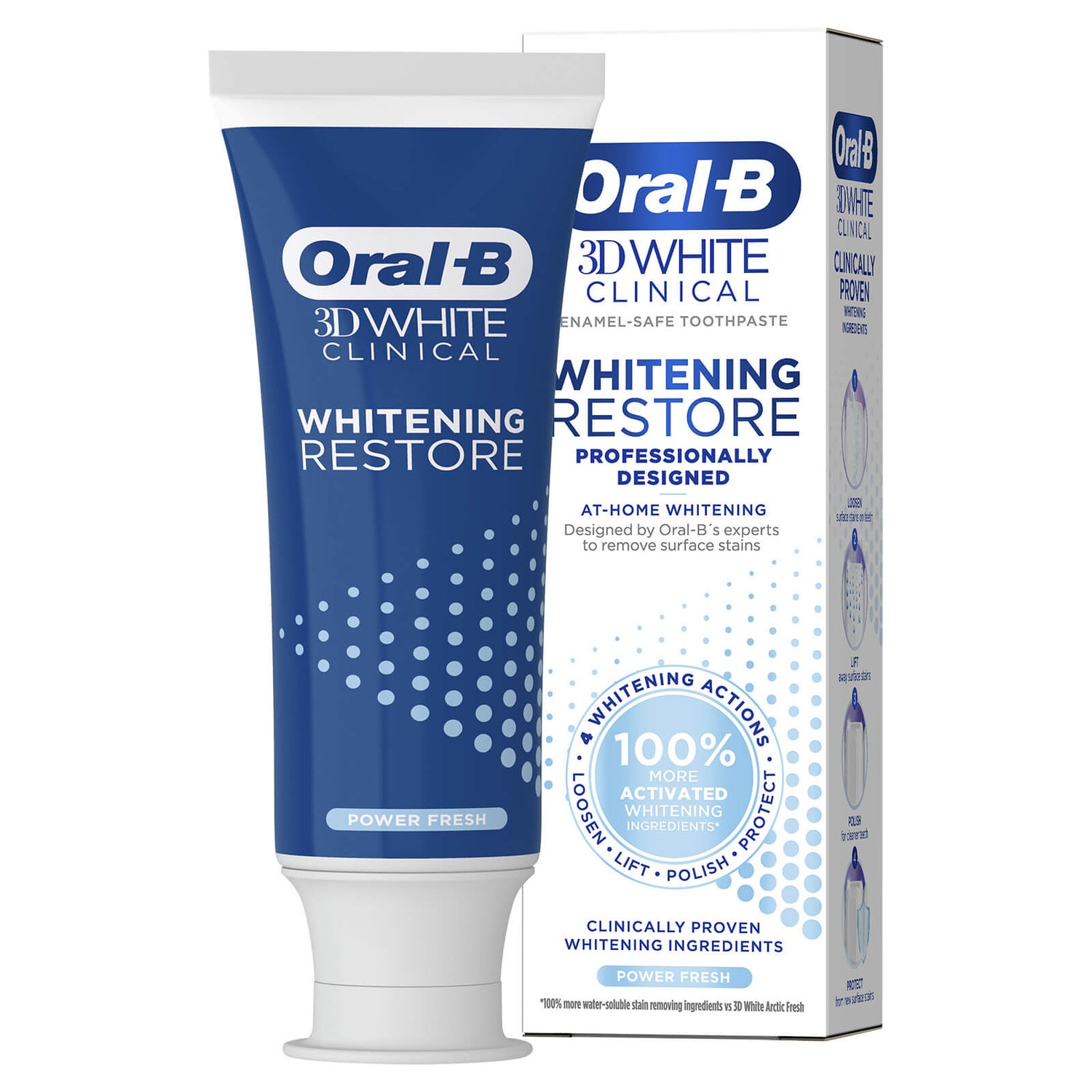 Oral B 3DWhite Clinical Whitening Restore Power Fresh Toothpaste 70ml