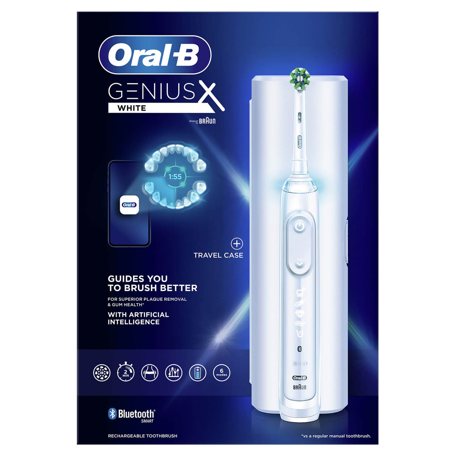 Oral B Genius X White Electric Toothbrush with Travel Case