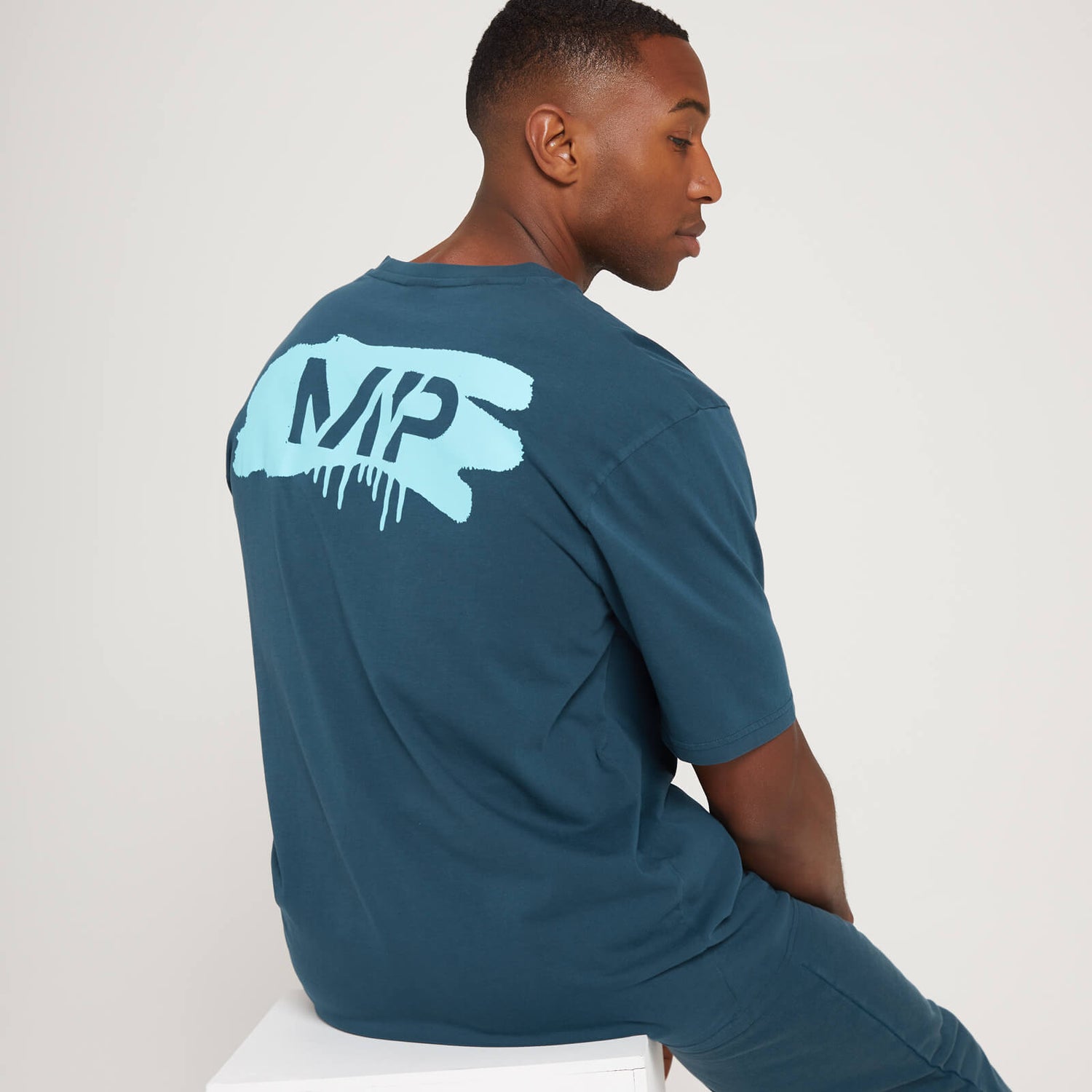 MP男士Adapt系列水洗超大版短袖T恤 - 灰蓝