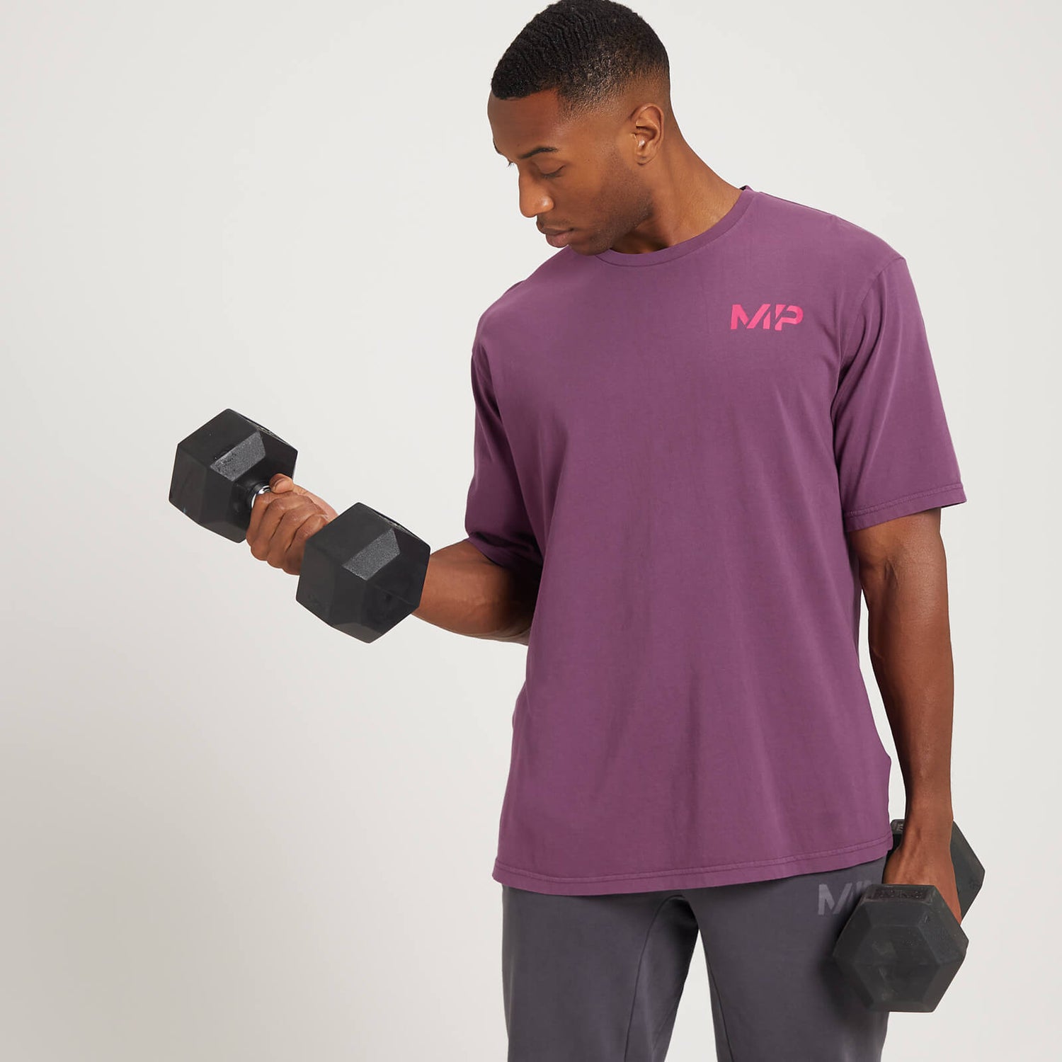 MP男士Adapt系列水洗超大版短袖T恤 - 深紫