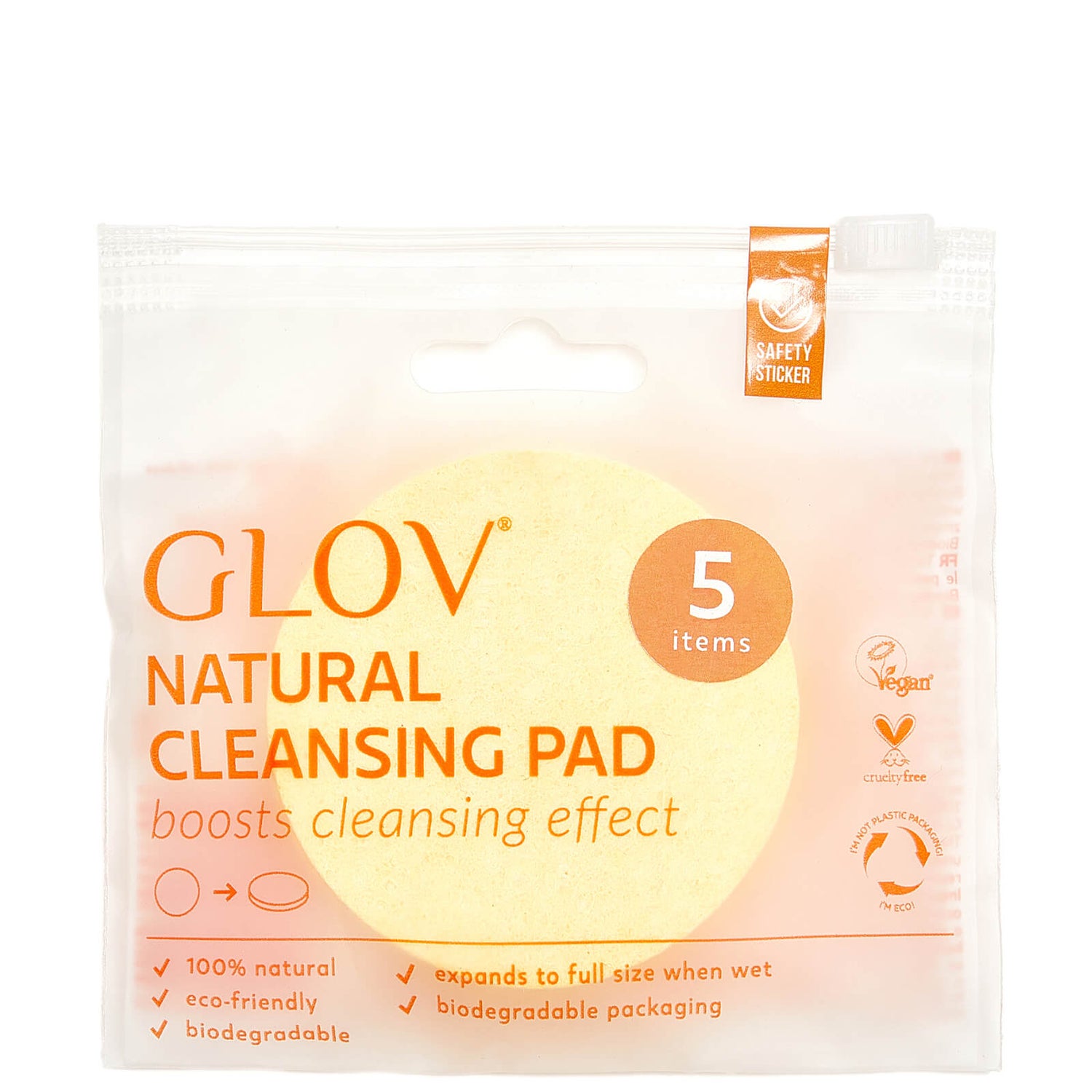 GLOV® Natural Biodegradable Cleansing Pads - Yellow
