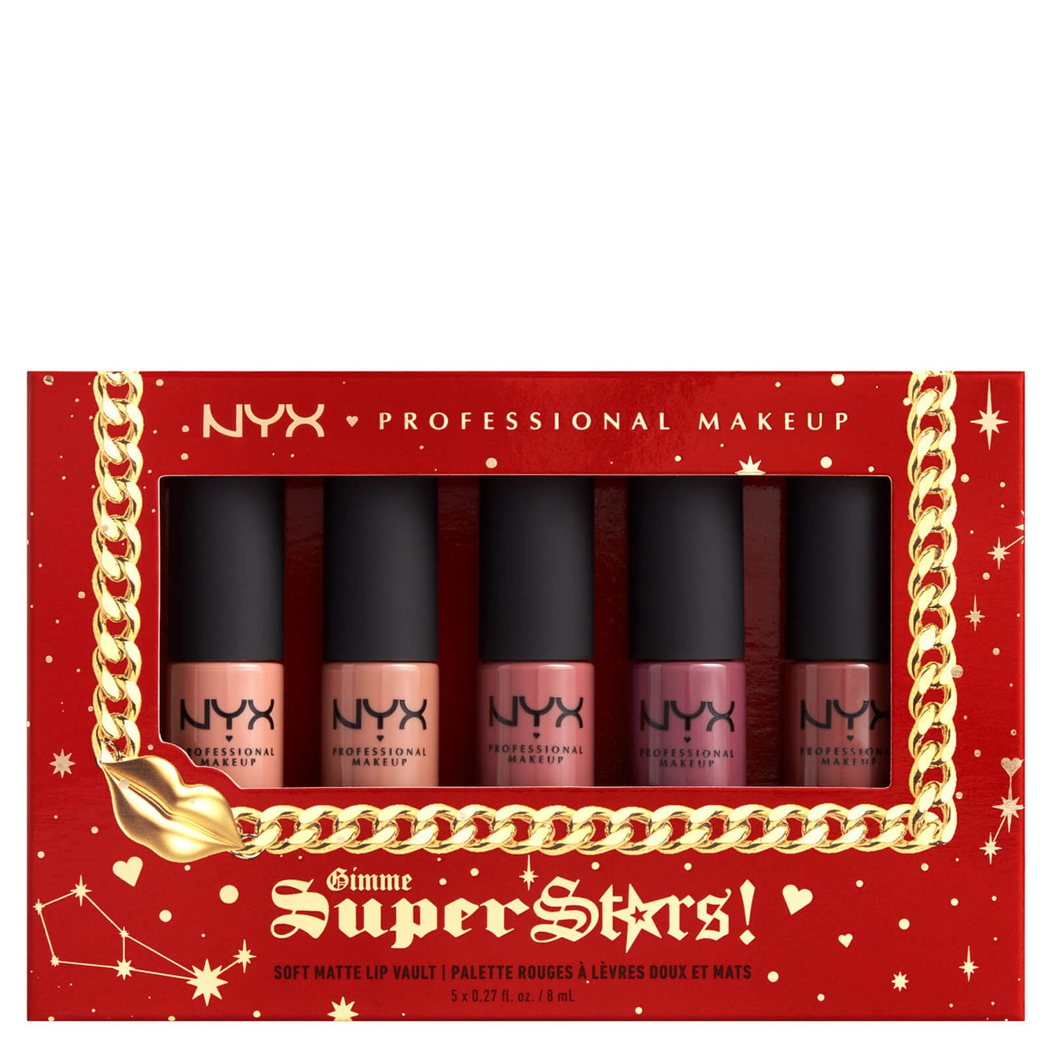 NYX Professional Makeup Gimme Super Stars!柔和哑光唇膏Vault礼品套装