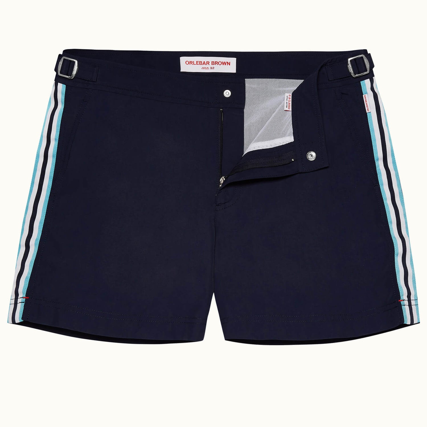 Setter 系列短款条带设计游泳短裤 - 海军蓝色