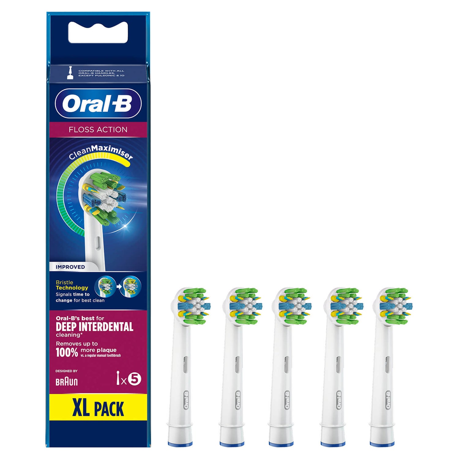 Oral B Flos sAction Brush Head with CleanMaximiser - 5 Counts