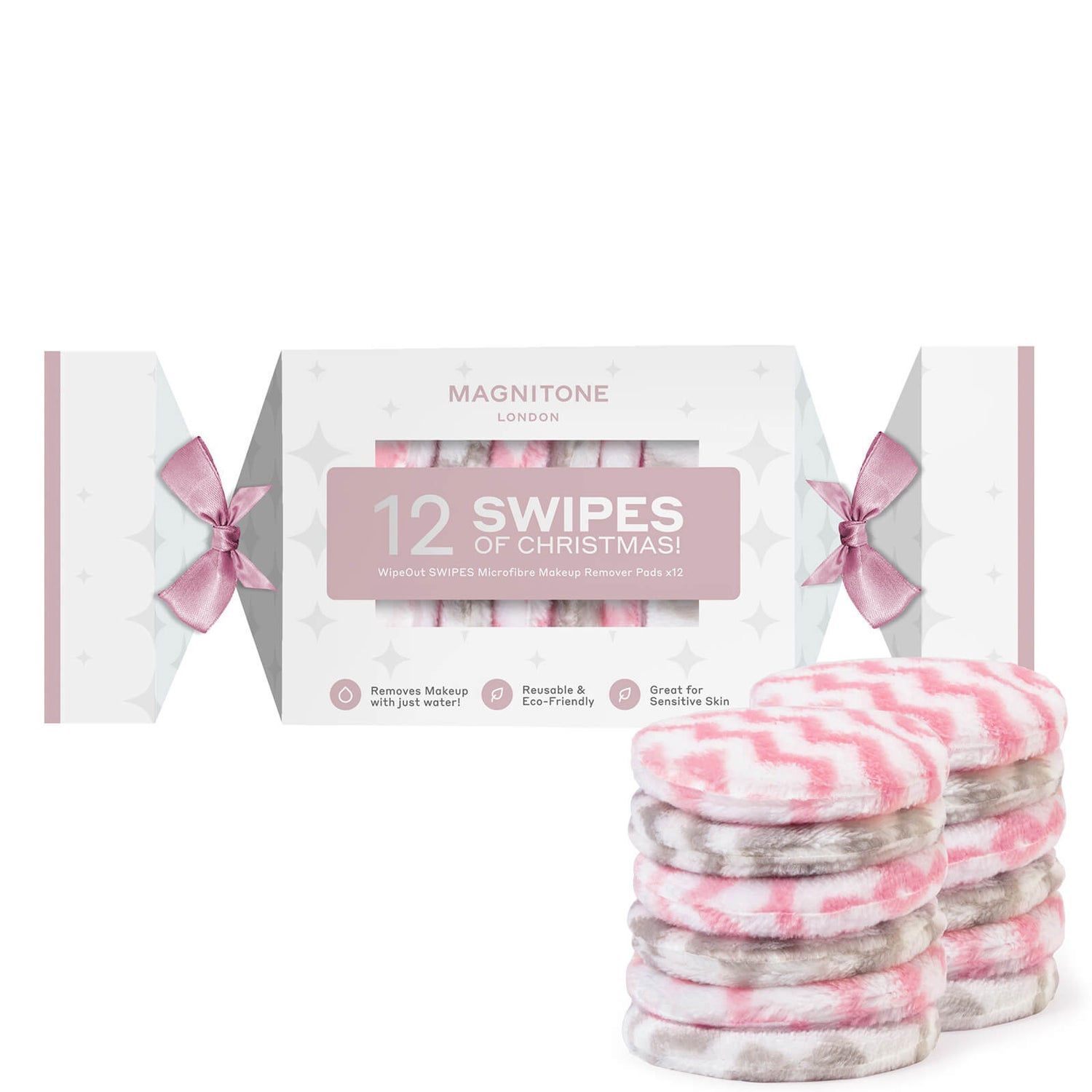 MAGNITONE London 12 Swipes of Christmas Cracker Microfibre Cleansing Pads Set (12 Pack)