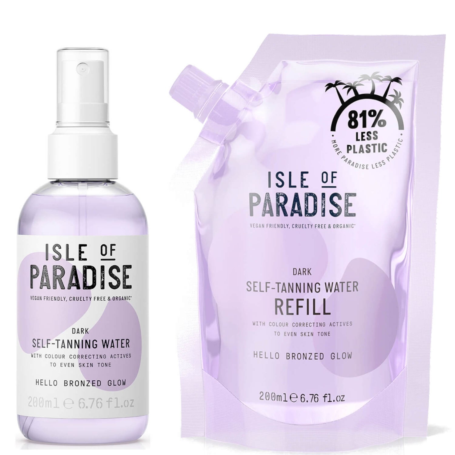 Isle of Paradise Dark Self-Tanning Water and Refill Bundle