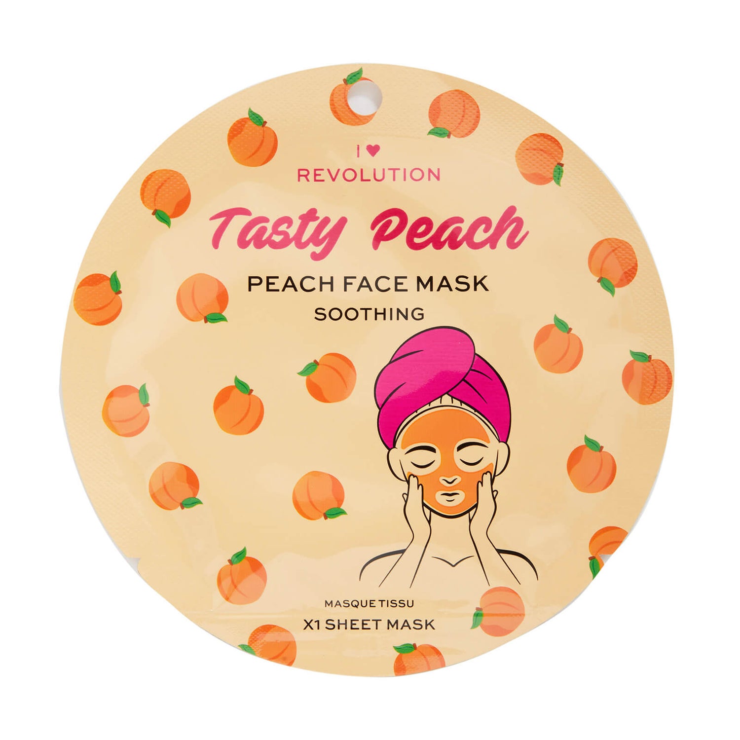 I Heart Revolution Peach Soothing Printed Sheet Mask 2g