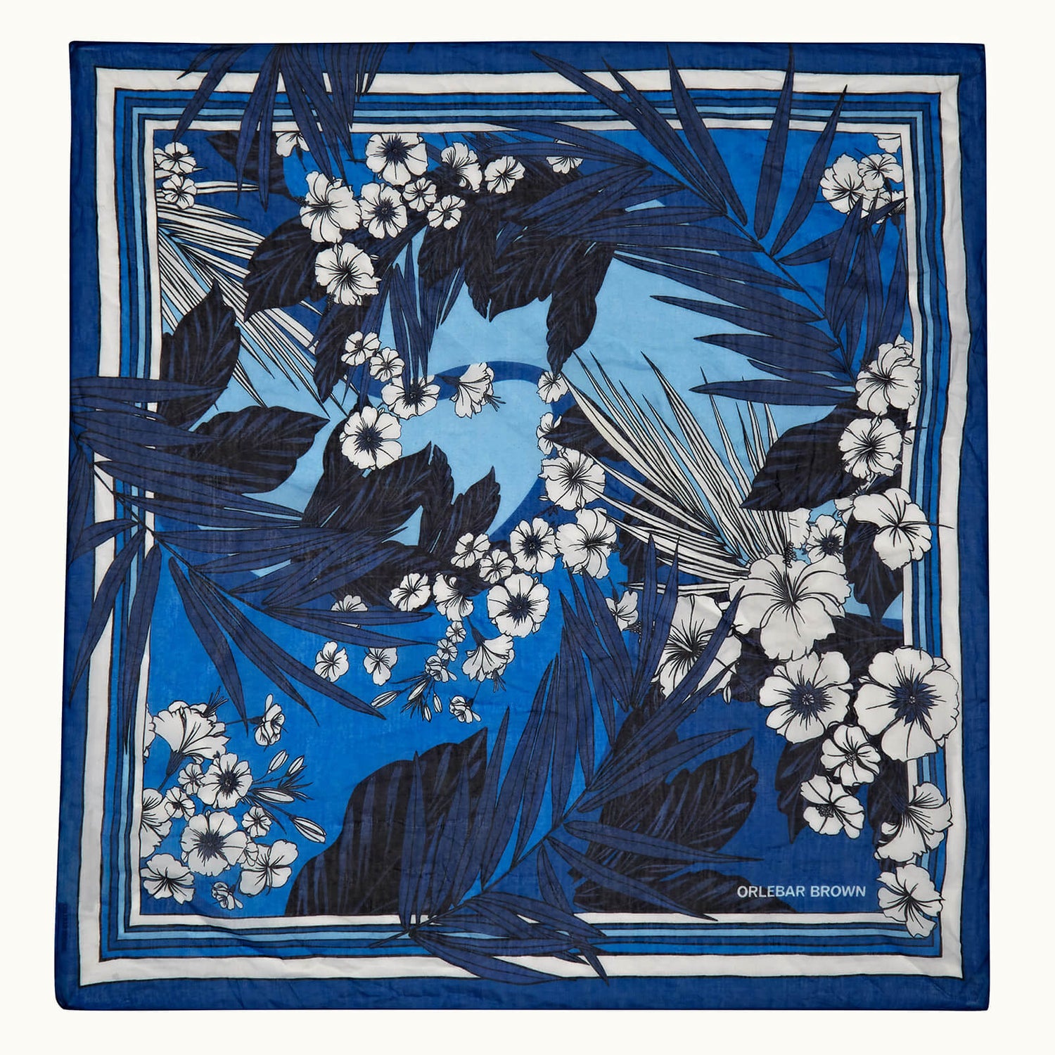 Tasso 热带花卉印花围巾-蓝色-Tasso 热带花卉印花围巾-蓝色