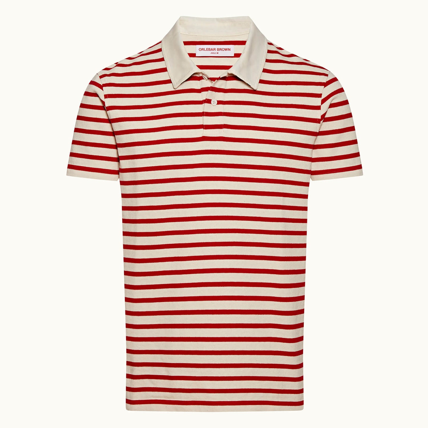 Marcel Breton Stripe 条纹针织polo衫- 海军蓝/夏日红色