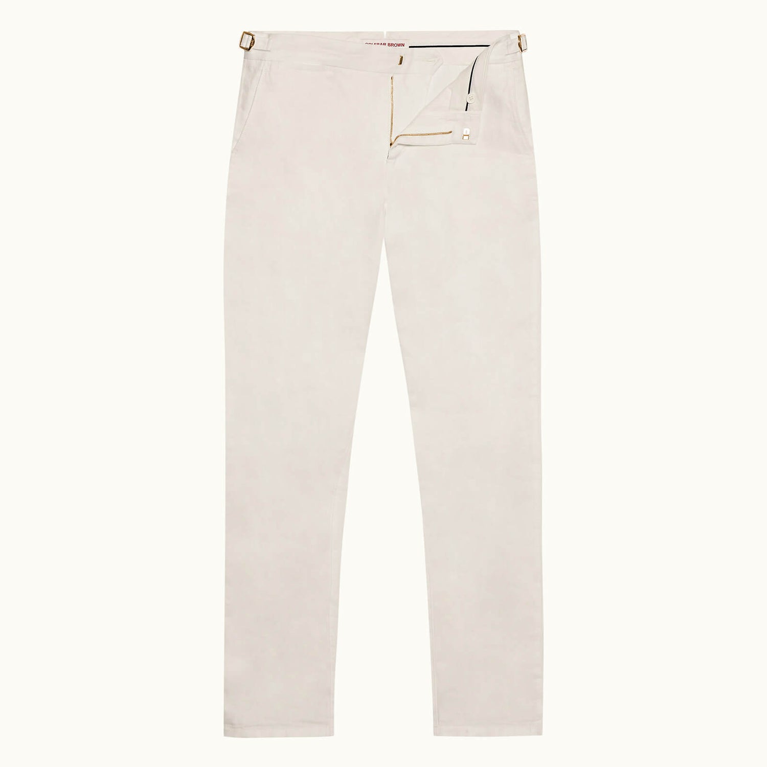 GRIFFON LINEN 系列合身剪裁亚麻长裤 - 纯白色