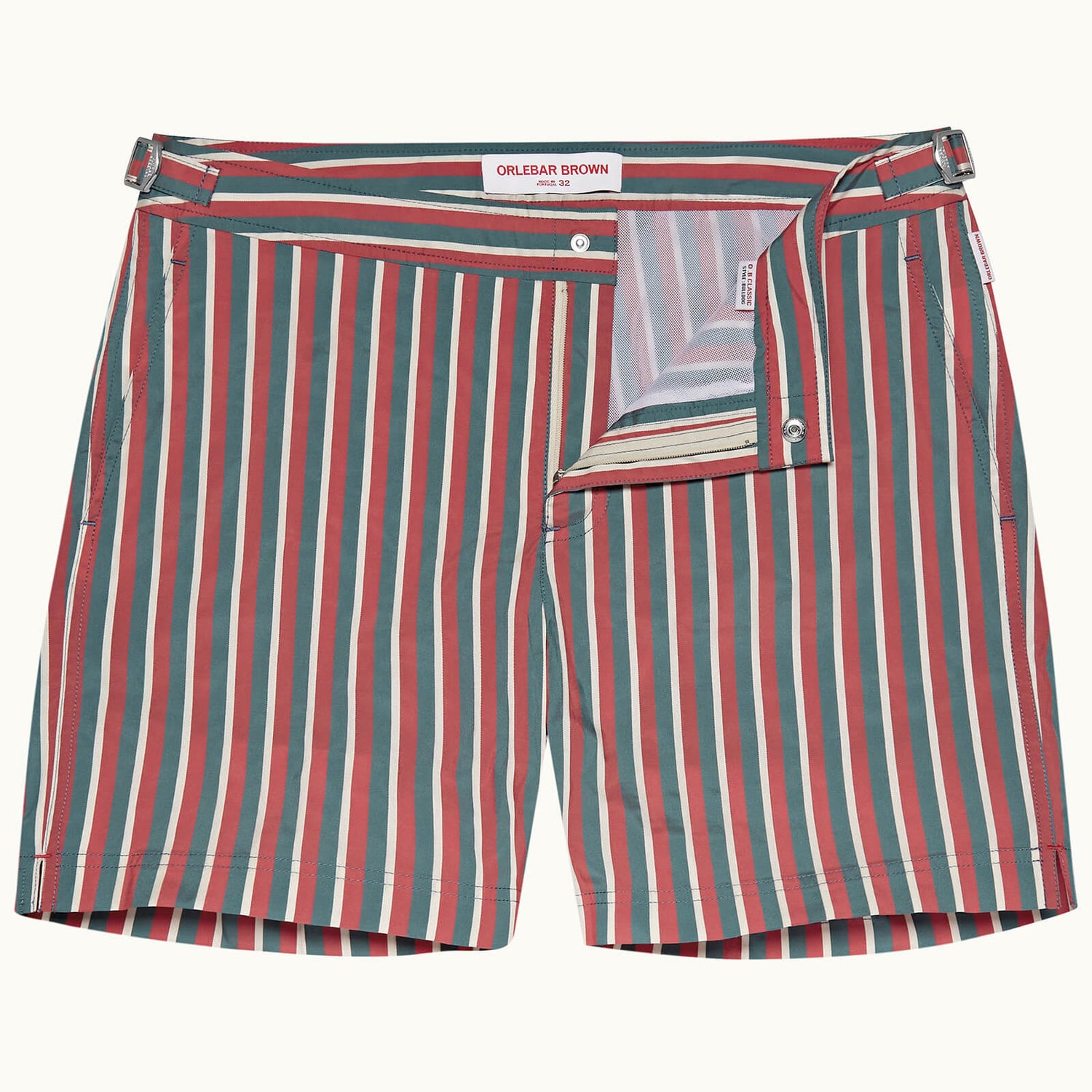 Orlebar Brown Men's Bulldog OB Stripe - Summer Red/Marina Aqua