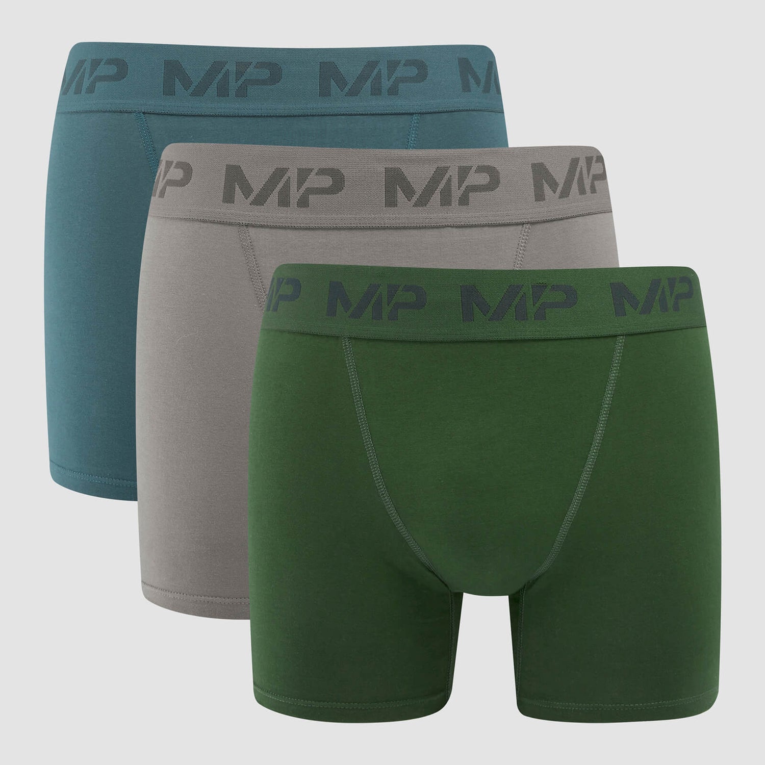 男士四角裤（3条）碳灰/烟蓝/深绿 - S