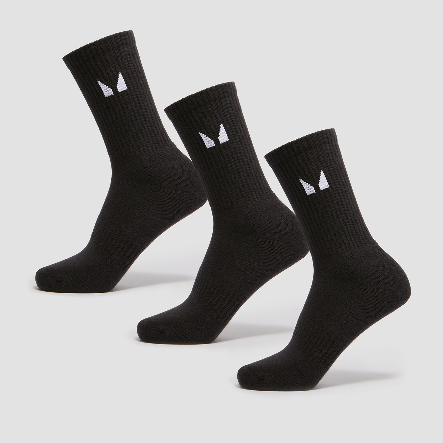 中性短袜（3双） - 黑色
