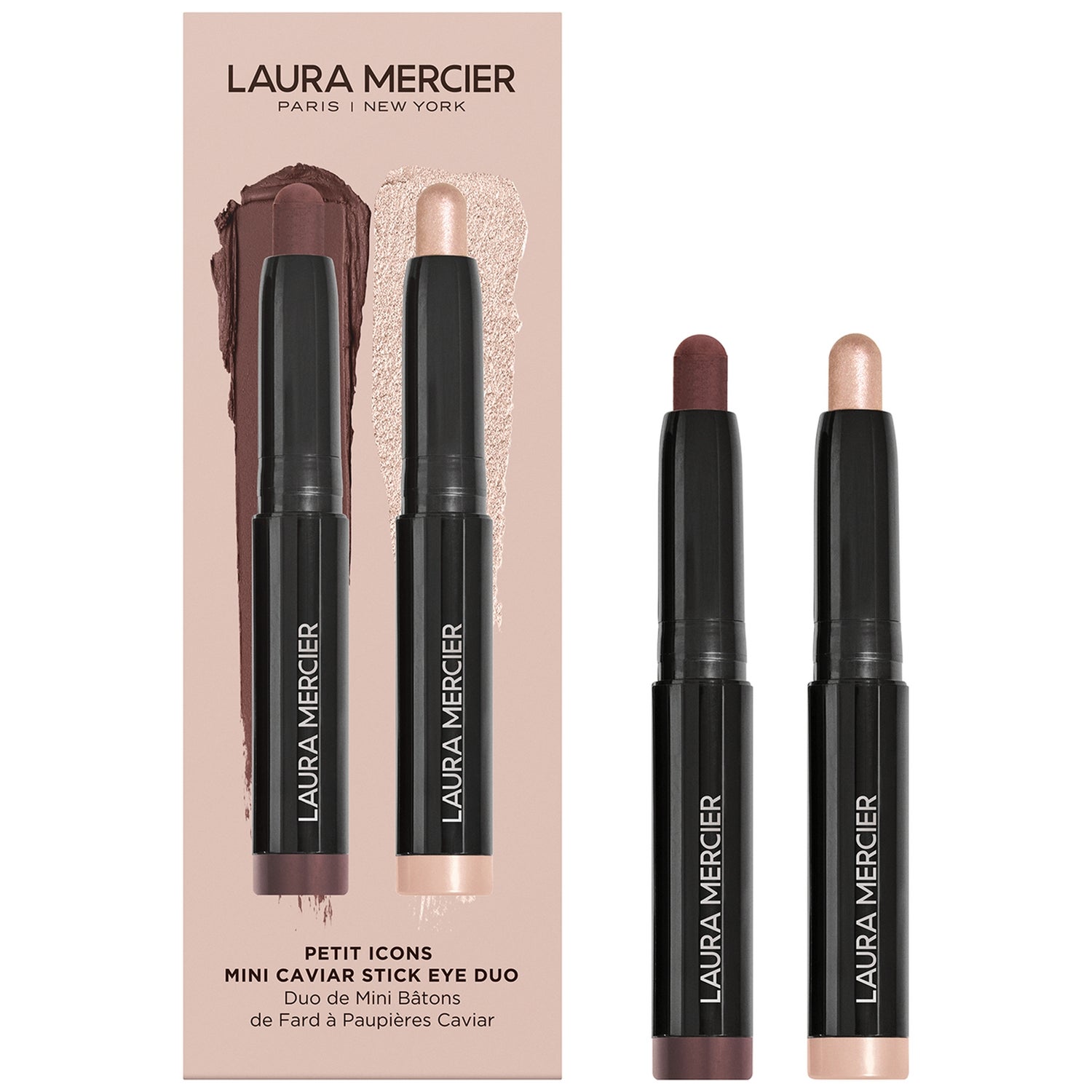 Laura Mercier Petit Icons Mini Caviar Stick Eye Shadow Duo - Rosegold, Dark Cacao - 1g x 2