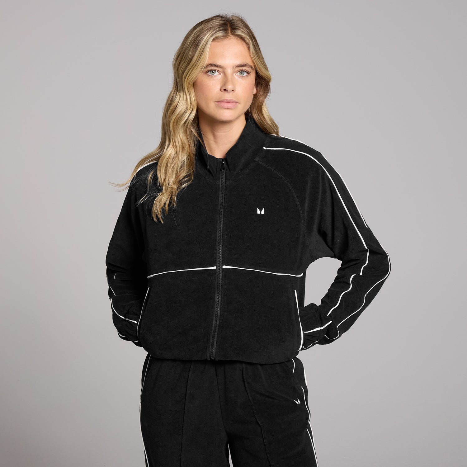 MP Women's Lifestyle Towelling Tracksuit Jacket - Black - XS