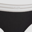 女士丁字裤（2件装）- 黑色 - M