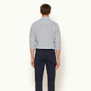 Giles Linen 系列定制款衬衫-海军蓝/白色