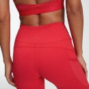 Power Mesh 力量系列 女士网纱紧身健身裤 - 红色 - XS