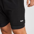 MP男士二合一训练短裤-黑色 - XS
