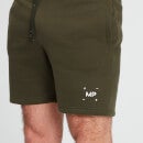 MP男装中央图案短裤-深橄榄色 - XXS