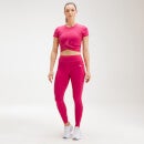 MP Women's Power Short Sleeve Crop Top - Virtual Pink - XXS