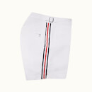 Setter 系列条纹款条纹游泳短裤 - 白色