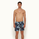 Standard 系列月光棕榈印花中长款游泳短裤 - 浅玛雅蓝色