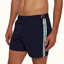 Setter 系列短款条带设计游泳短裤 - 海军蓝色