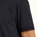 JARRETT LUXE 系列标准剪裁条纹尖领棉质 Polo 衫 - 墨黑色