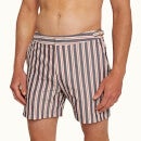 Bulldog Havre Stripe 条纹中长款游泳短裤-海军蓝色/夏日红色