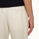 GRIFFON GT 系列合身剪裁亚麻混纺长裤 - 水洗沙色