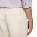 GRIFFON LINEN 系列合身剪裁亚麻长裤 - 纯白色