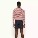 SAMMY LS BOARDWALK STRIPE 系列条纹长袖棉质 T 恤 - 墨黑色/夏日红色/沙白色