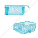 The Flat Lay Co. Open Flat Makeup Jelly Box Bag - Blue Drips