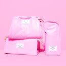 The Flat Lay Co. Open Flat Makeup Bag - Pink Leather Monochrome