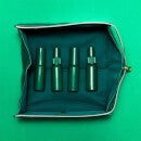 The Flat Lay Co. Open Flat Makeup Box Bag - Bottle Green Leather Monochrome