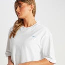 Slogan标语系列女士T恤 - 白色/蓝色